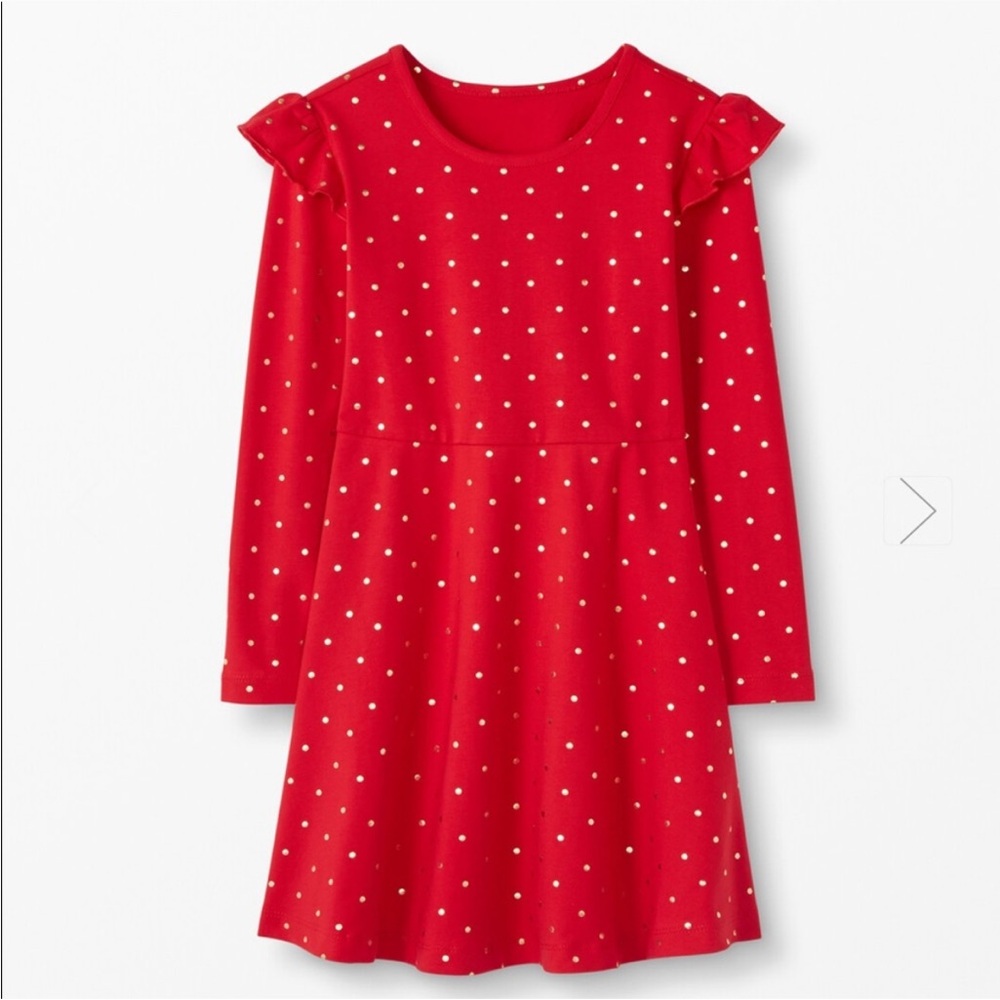 Hanna Andersson Long Sleeve Red with Gold Dots